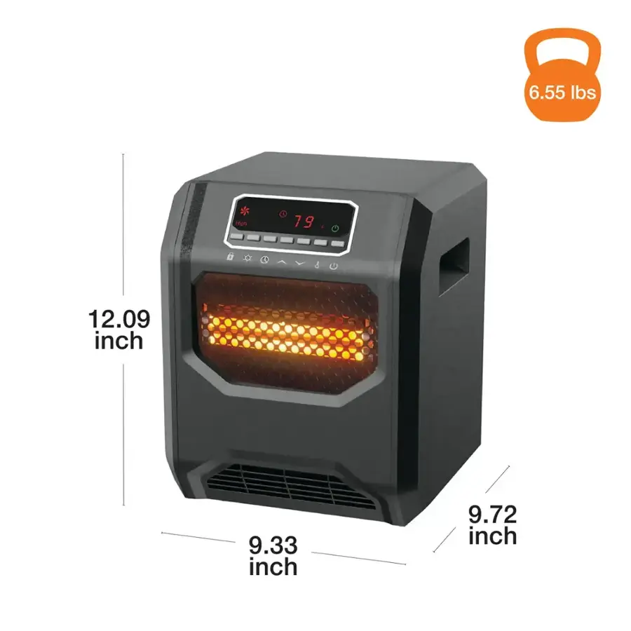 The text on the image reads: "6.55 lbs * High 79 1 5 12.09 inch 9.33 inch 9.72 inch." The correct grouping of the text is:

* 6.55 lbs: weight of the object
* High: temperature setting
* 79: temperature in degrees Fahrenheit
* 1: 1 inch
* 5: 5 inches
* 12.09: 12.09 inches
* 9.33: 9.33 inches
* 9.72: 9.72 inches

This information provides the dimensions and weight of the object, as well as its temperature setting.