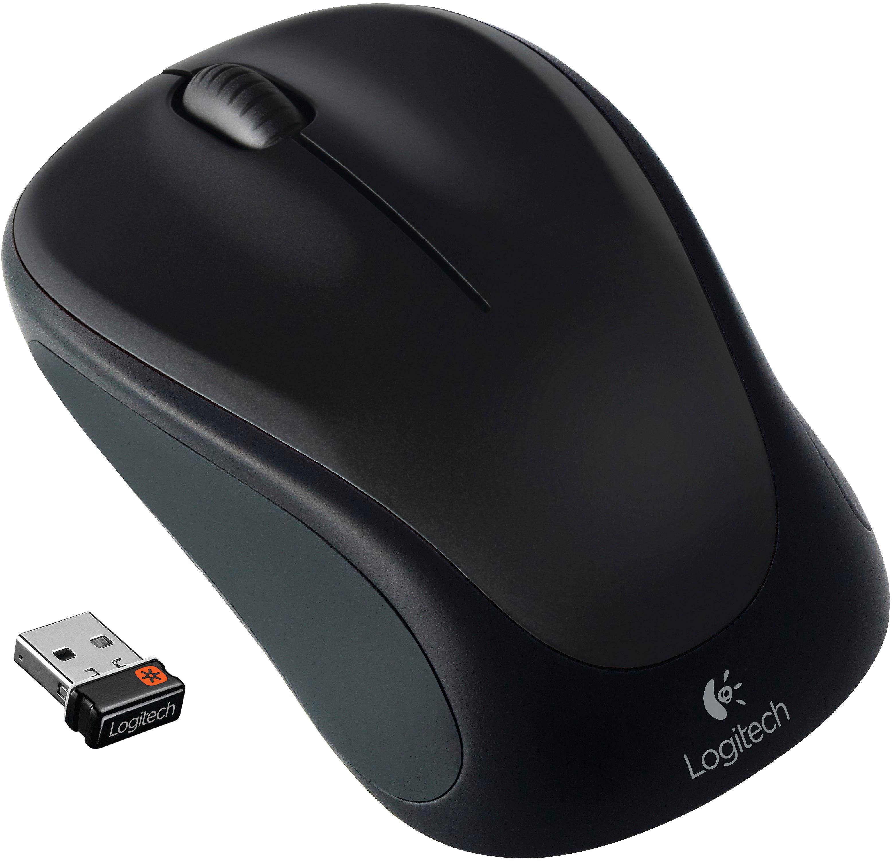 Logitech is the brand of the computer mouse in the image.