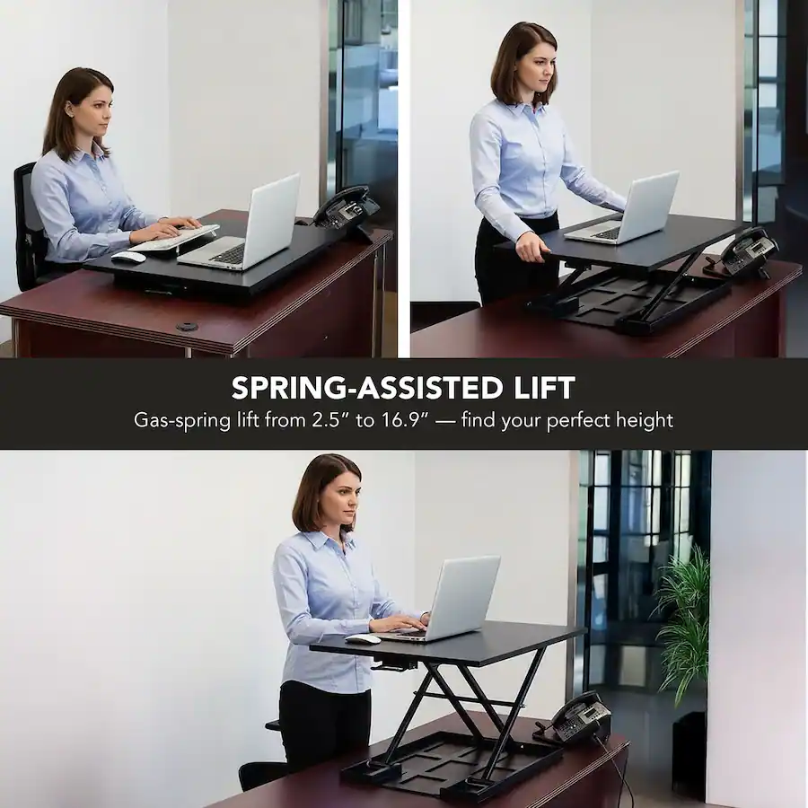 Mount It! Height Adjustable Sit‑Stand Desk Converter with Spacious Work ...