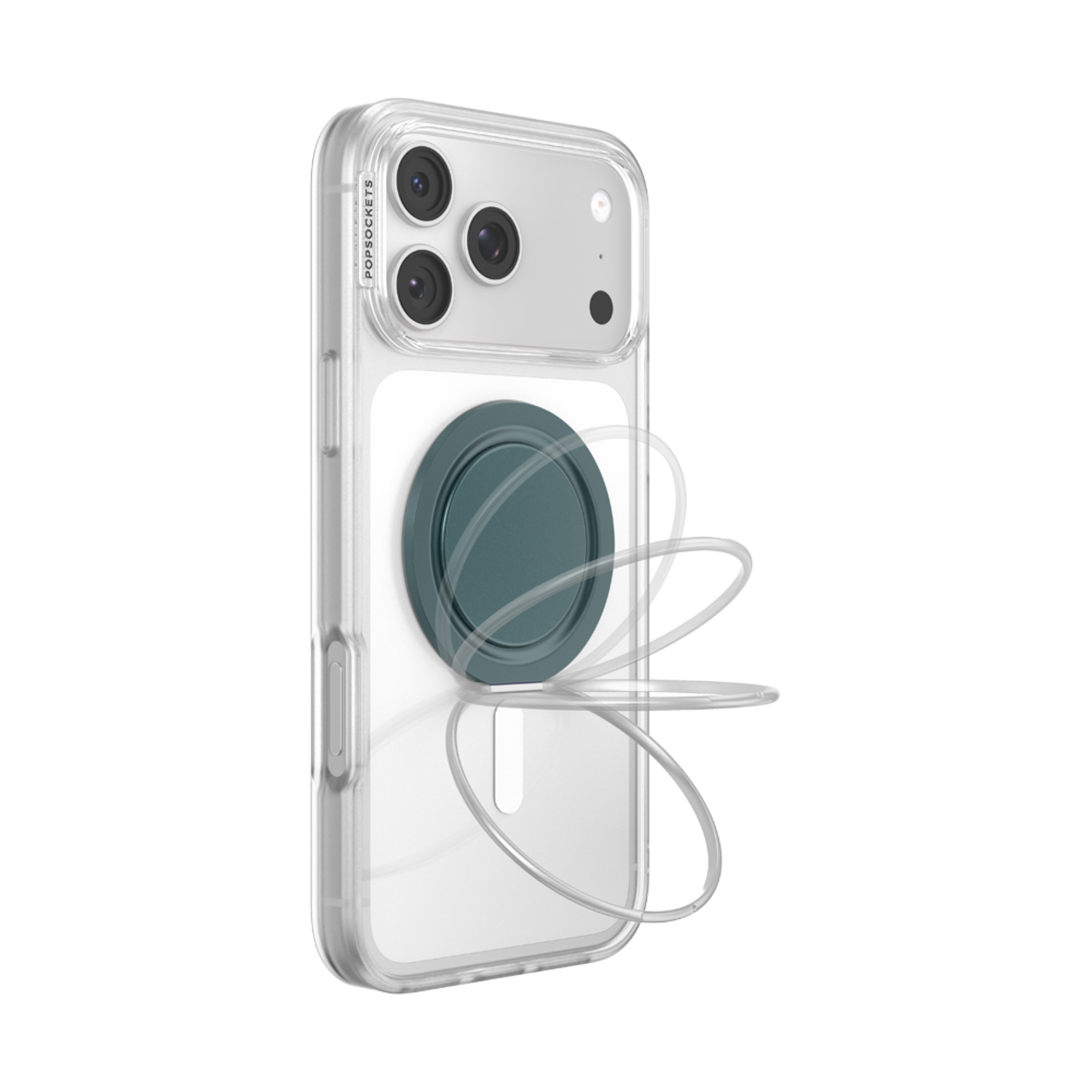 Alt View 3. PopSockets - PopSockets Low-Pro Grip for MagSafe, Ultra-Thin Magnetic Phone Grip with Kick-Out Stand - Navy.