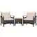 Front. Costway - 3PCS Patio Rattan Furniture Set Wooden Armrest Table Top Cushioned Deck - Mix Brown,Beige.