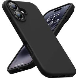 Entronix - Soft-Touch Liquid Silicone Case for iPhone 16 Plus - Ultimate Protection & Style - Black