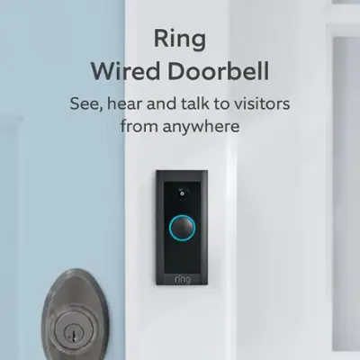 Ring - Wi-Fi Video Doorbell - Wired - Black