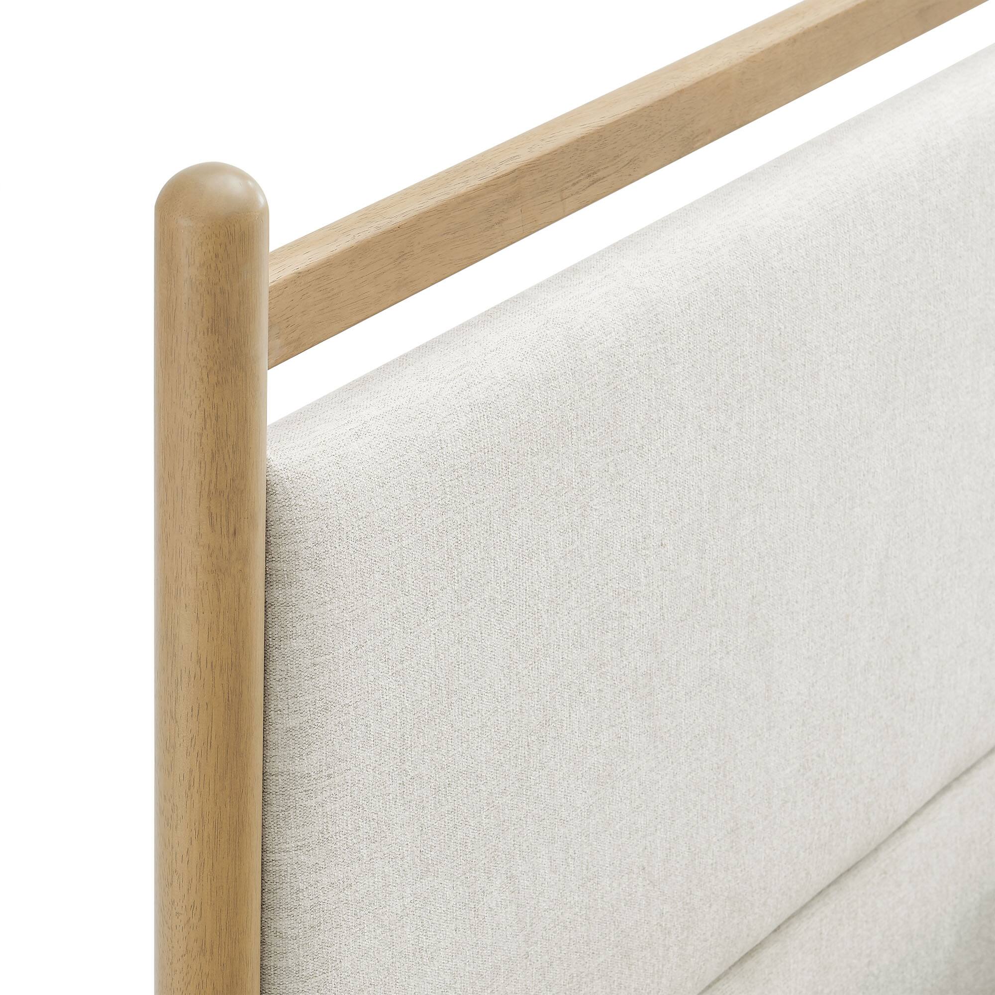 Alt View 5. Modway - Ginny Platform Bed Frame by Modway - Light Oak Heathered Ivory.