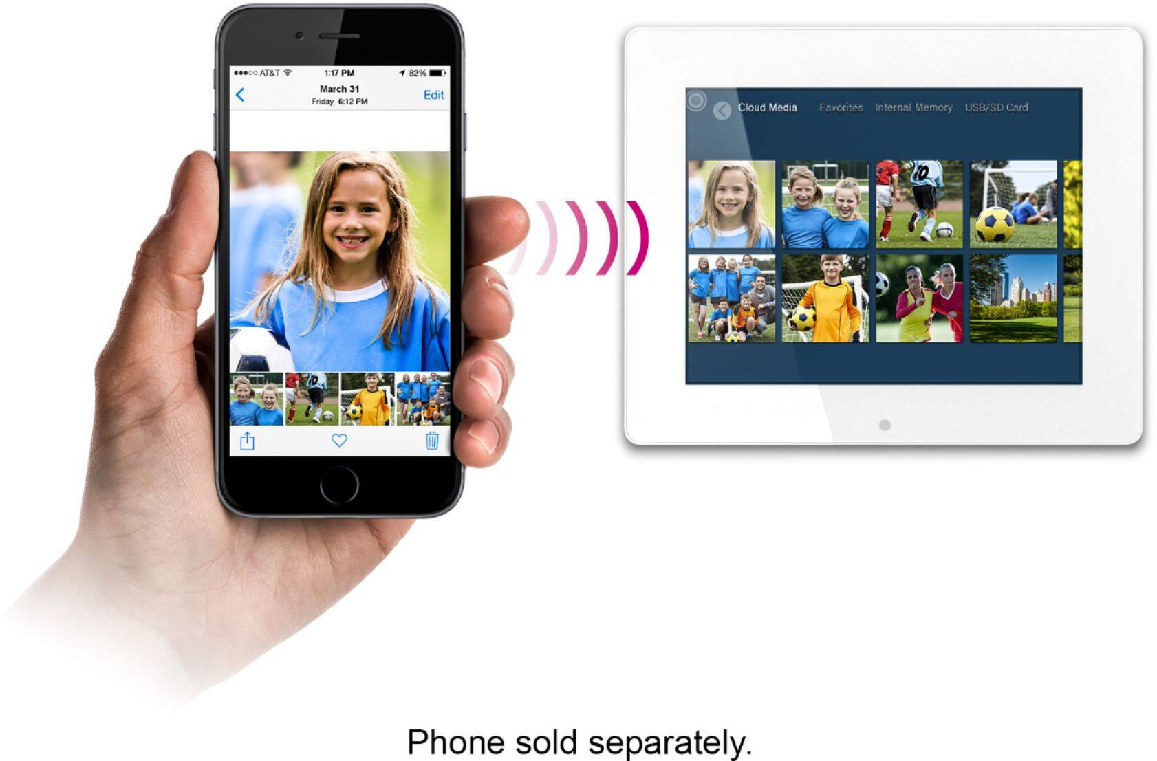 Alt View 13. Aluratek - 8" LCD Wi-Fi Digital Photo Frame.