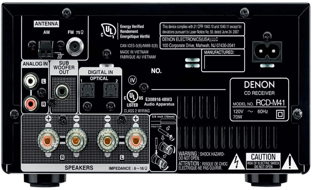 Denon D-M41 - Mini amplificador de cine en casa y par de altavoces de  estantería - Sistema estéreo compacto de alta fidelidad con CD,  sintonizador