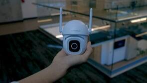 Alt View 2. RadioShack - RadioShack Outdoor Security Camera 3MP 1296P WiFi Pan/Tilt Smart Camera – 6301916.