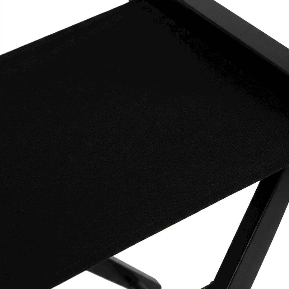 Alt View 2. FurniFact - Black Extra-Wide Director's Chair - Black Frame/ Black Canvas.
