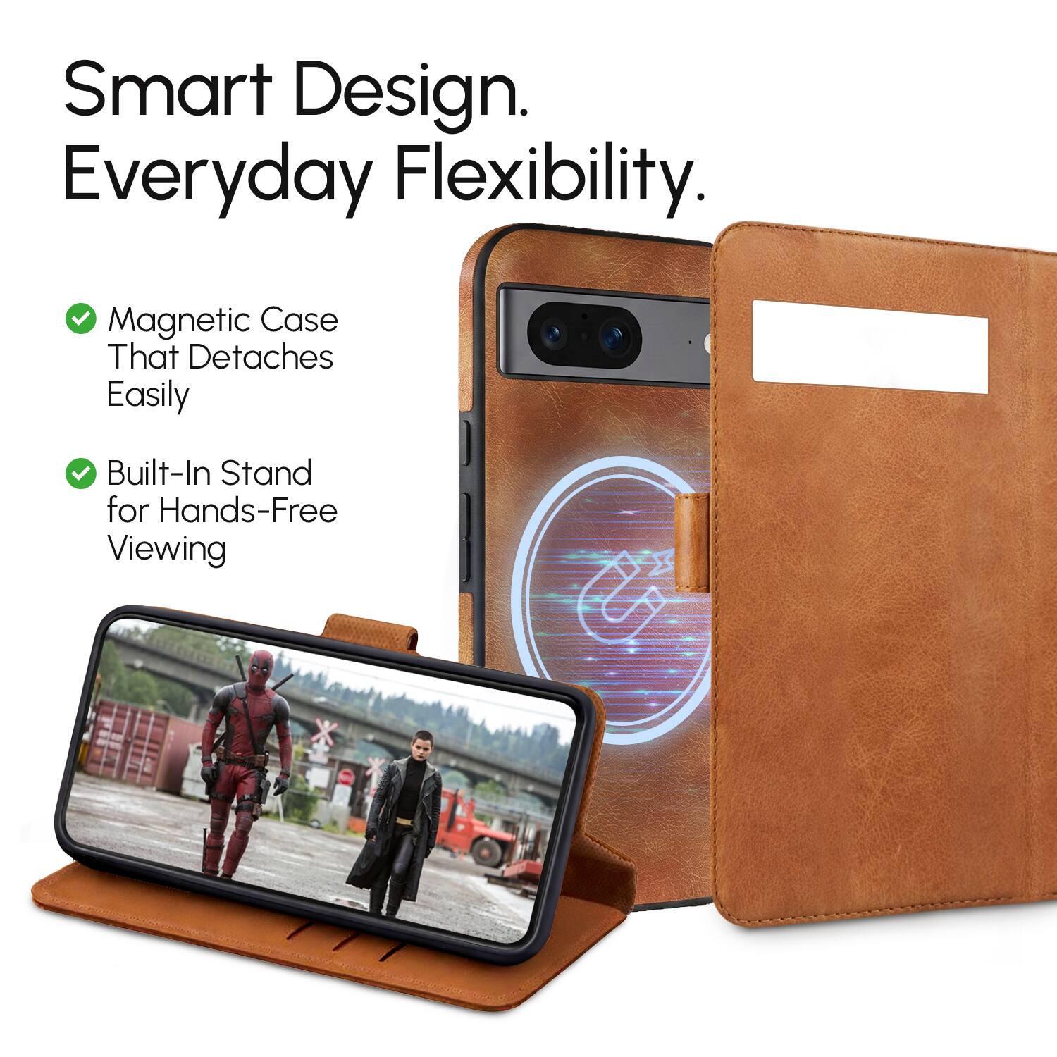 Smart Design. Everyday Flexibility.

- Magnetic Case That Detaches Easily
- Built-In Stand for Hands-Free Viewing