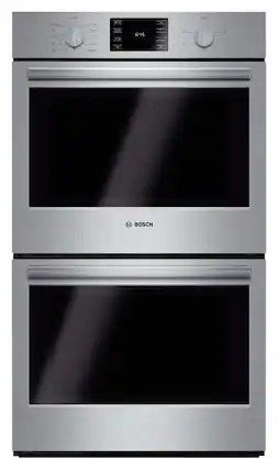 Front. Bosch - 500 Series 30" Built-In Electric Convection Double Wall Oven - Stainless steel.
