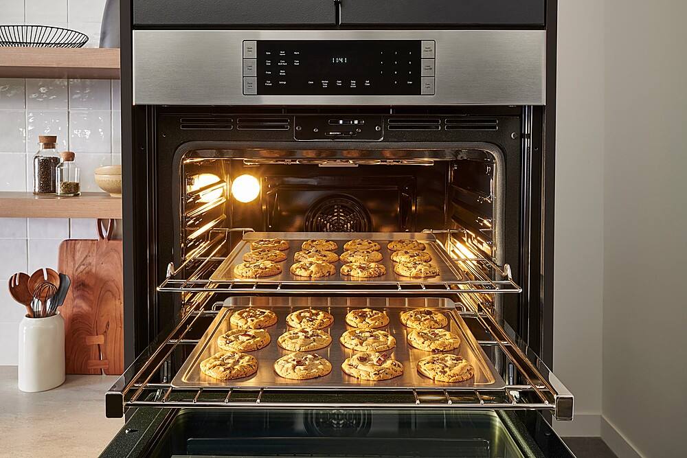 Alt View 18. Bosch - 800 Series 30" Built-In Electric Convection Double Wall Oven - Stainless steel.