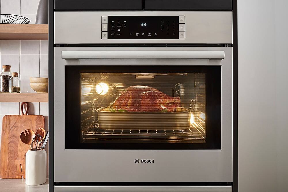 Alt View 19. Bosch - 800 Series 30" Built-In Electric Convection Double Wall Oven - Stainless steel.