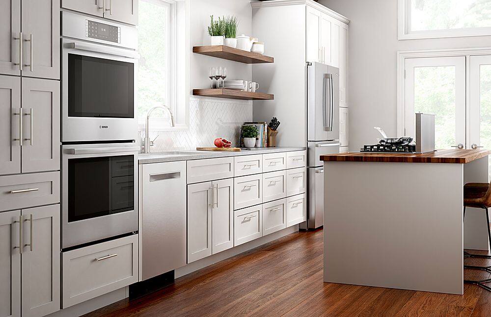 Alt View 23. Bosch - 800 Series 30" Built-In Electric Convection Double Wall Oven - Stainless steel.