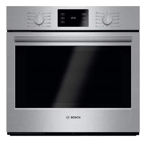 Front. Bosch - 500 Series 30" Built-In Single Electric Convection Wall Oven - Stainless steel.