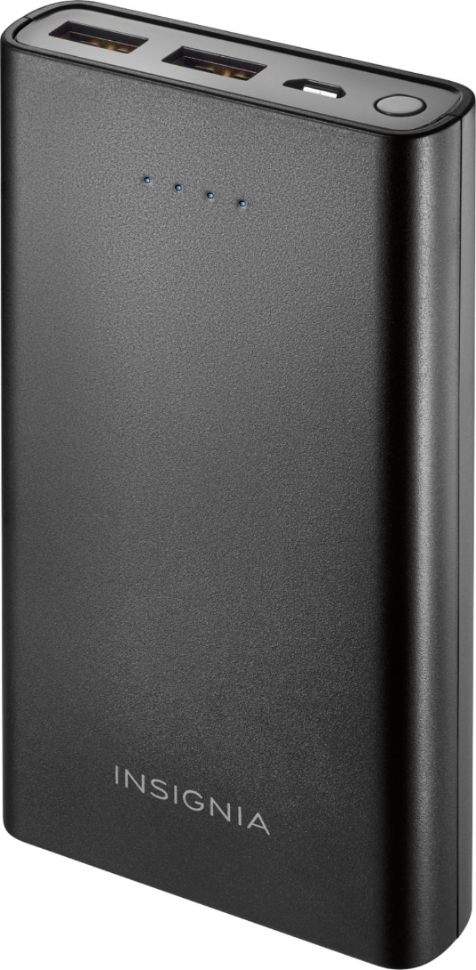 Insignia™ - 12,000 mAh Portable Charger for Most USB-Enabled Devices - Black