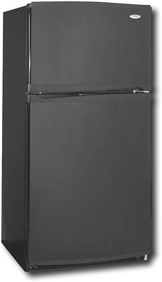 Angle Standard. Whirlpool - 21.6 Cu. Ft. Top-Mount Refrigerator - Black on black.