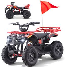 Hover Heart - Electric ATV for Teens and Beginners - 500W Motor, 36V 12Ah Battery, 15 MPH, Dual-Speed Parent Control, Front & Rear Car - Red