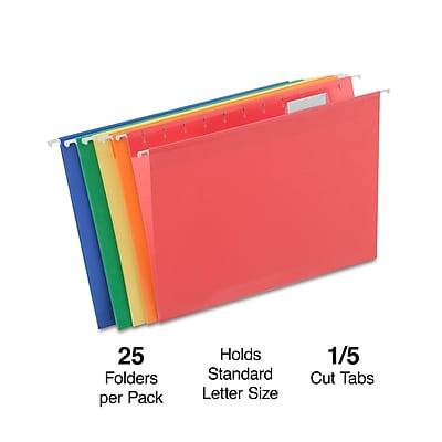 25 Folders per Pack  
Holds Standard Letter Size  
1/5 Cut Tabs