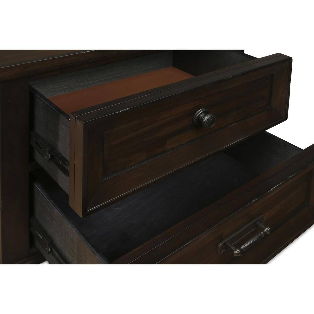 Alt View 3. New Classic Furniture - Furniture Sevilla Solid Wood 2-Drawer Nightstand in Walnut - Walnut.