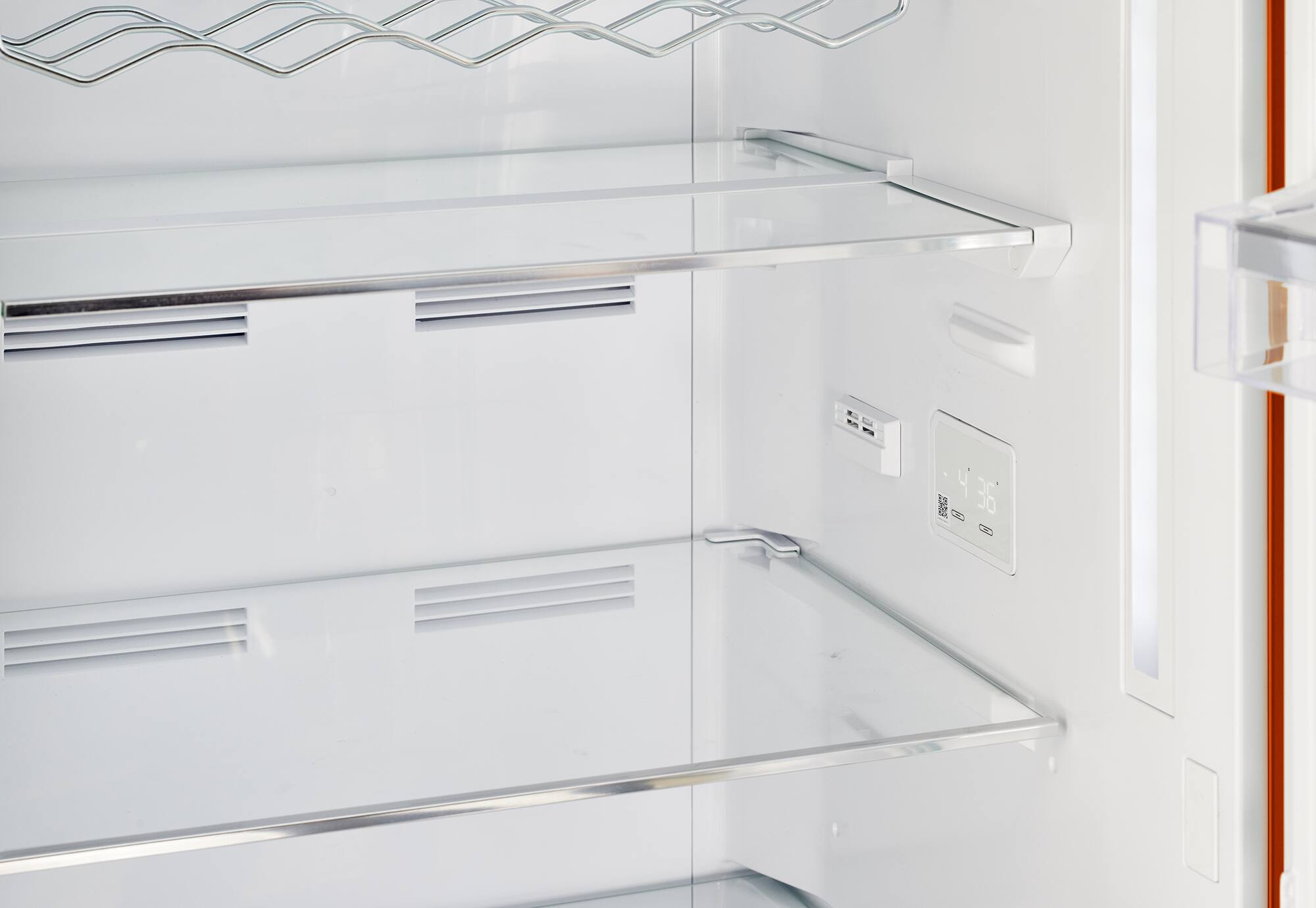 Alt View 15. Unique Appliances - Classic Retro 23.8 in 11.7 cu. ft. Frost Free Retro Bottom Freezer Refrigerator ENERGY STAR - Orange Creamsicle.