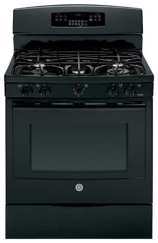 Front Zoom. GE - Profile Series 30" Self-Cleaning Freestanding Gas Convection Range - Black.
