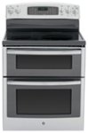 Front. GE - Profile Series 30" Self-Cleaning Freestanding Double Oven Electric Convection Range - Stainless steel.