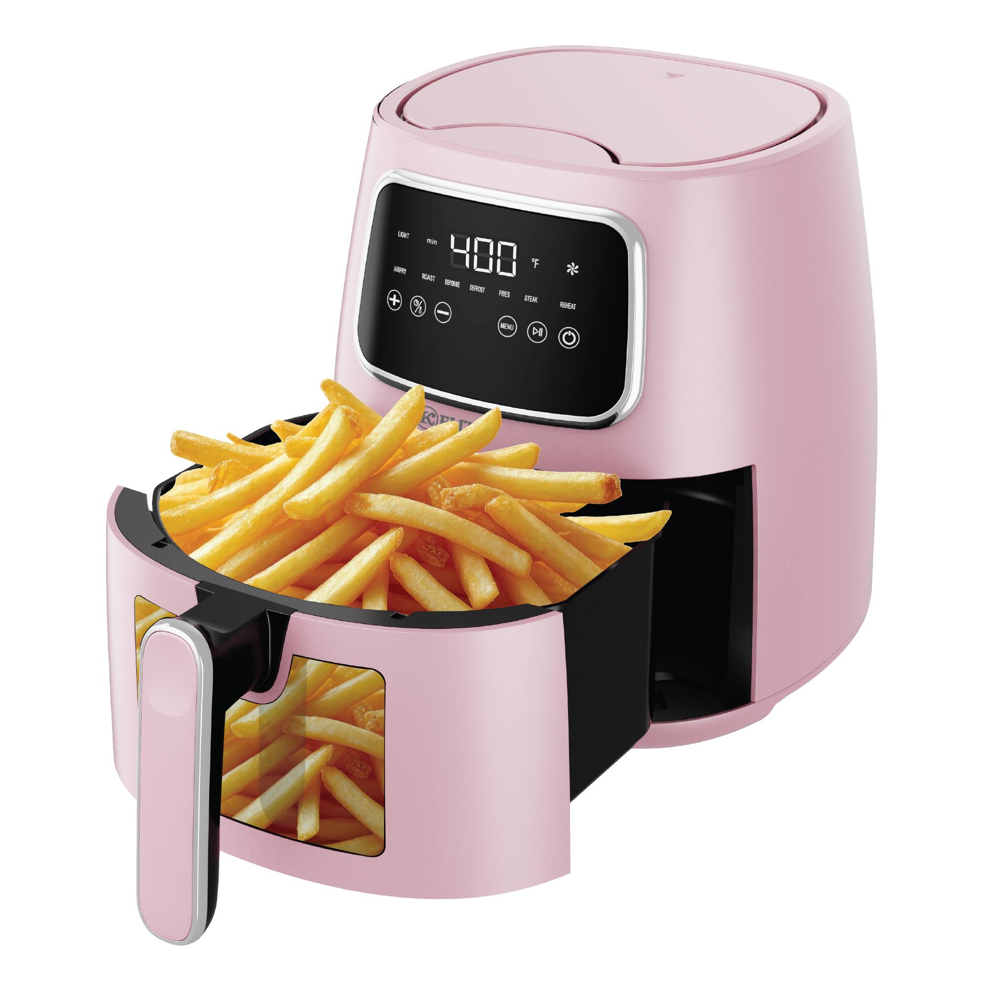 Alt View 1. Kitchen Elite - Kitchen Elite 5.5 Qt. Digital Air Fryer, Countertop Cooker with LED Screen, Pink - Pink.