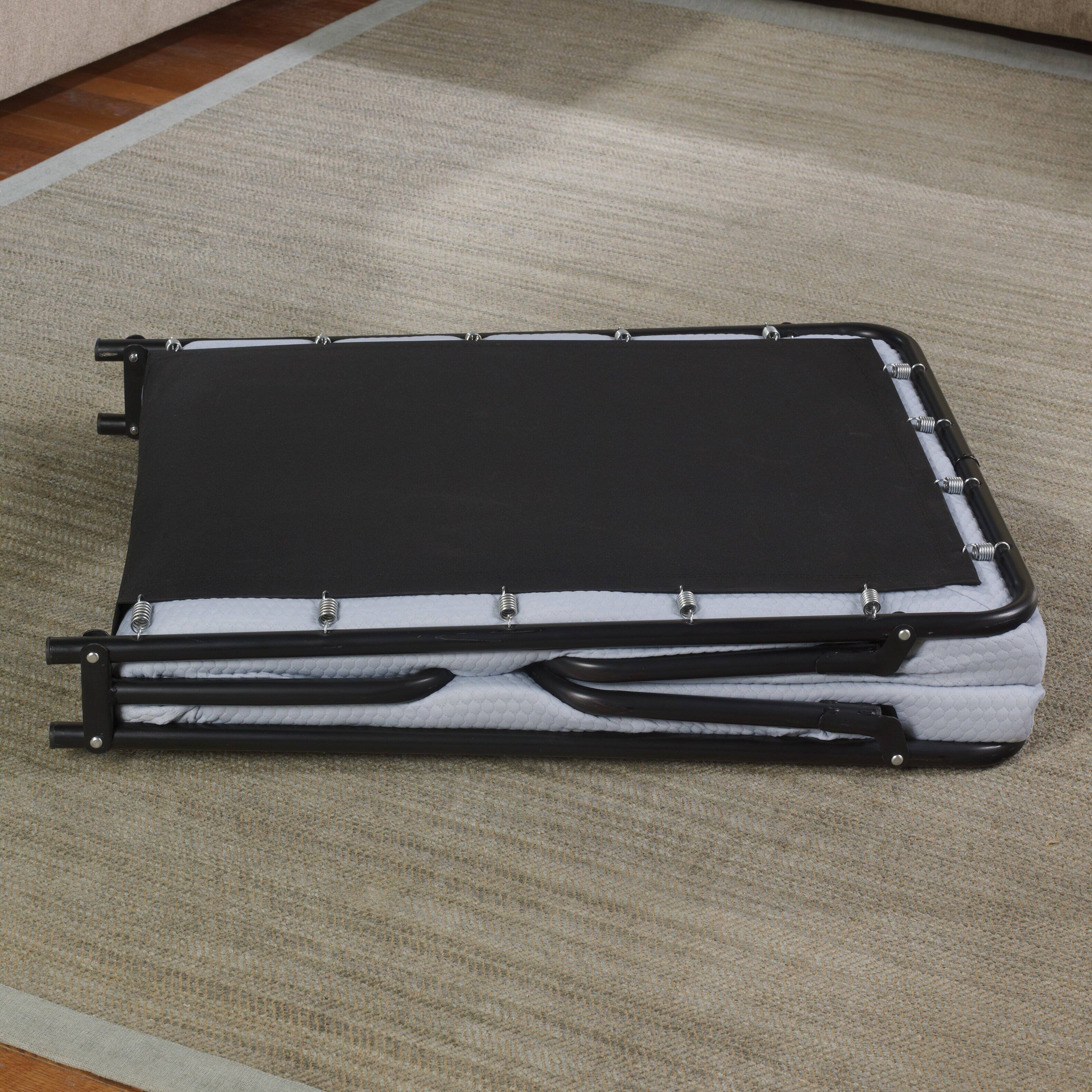 Alt View 3. Beautyrest - Folding Guest Bed, Metal Frame with Memory Foam Mattress, Washable Removable Cover - Light Blue.