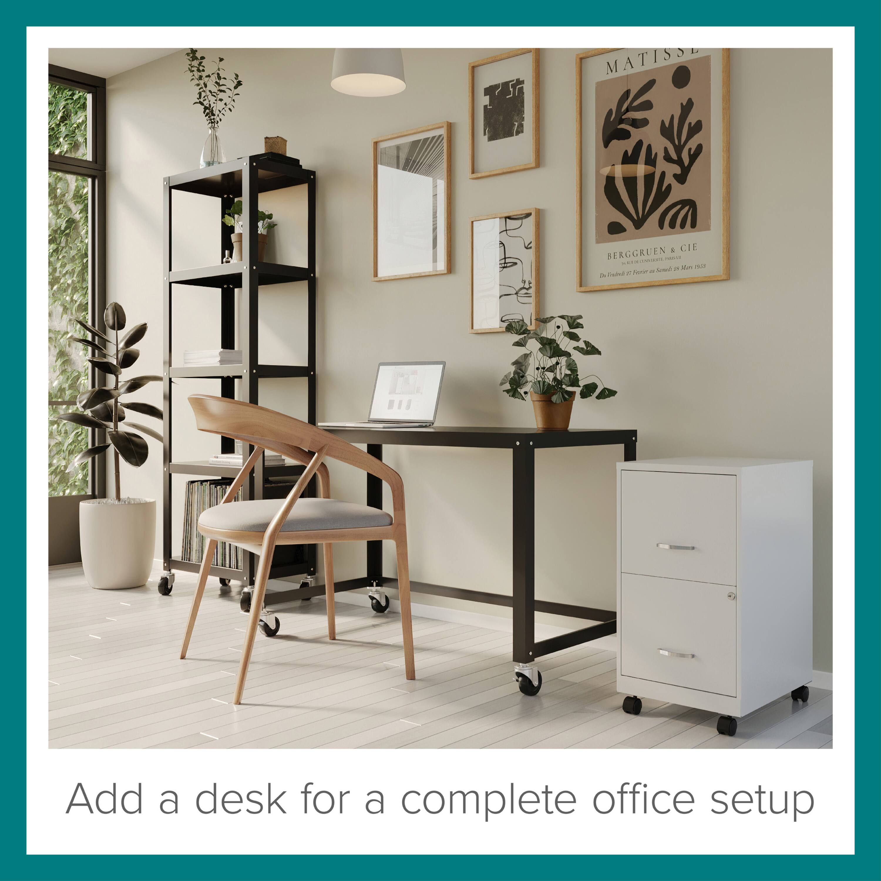 Add a desk for a complete office setup.