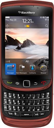 Front Standard. BlackBerry - 9800 Mobile Phone (Unlocked) - Red.