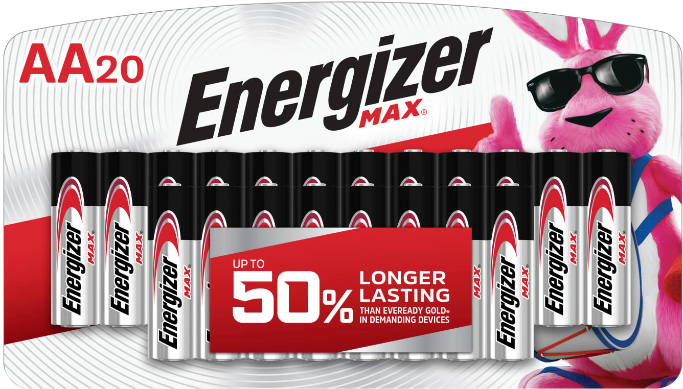 Energizer - MAX AA Batteries (20 Pack), Double A Alkaline Batteries