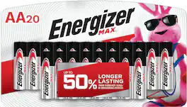 Energizer - MAX AA Batteries (20 Pack), Double A Alkaline Batteries
