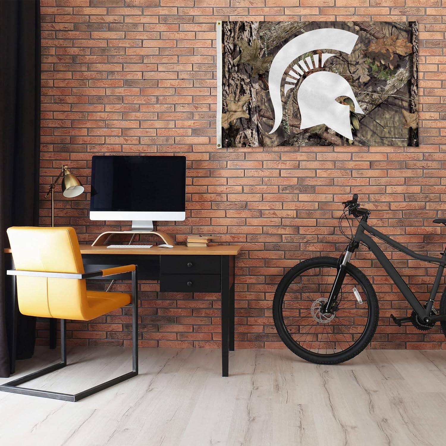 Alt View 1. Rico Industries - Michigan State Spartans Bold Mossy Oak Camo Design 3x5 Indoor/Outdoor Banner Flag - Multi.