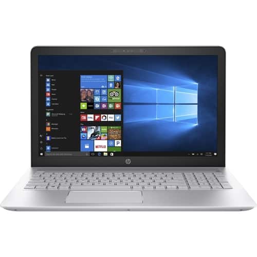 HP - 15.6" Touch-Screen Laptop - Intel Core i3 - 8GB Memory - 1TB + 8GB Hybrid Hard Drive - HP sand blast in mineral silver and natural silver - Larger Front