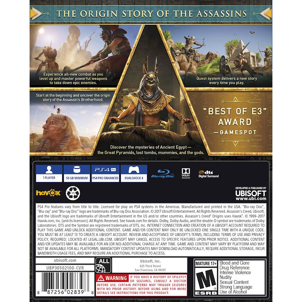 Assassin's Creed Origins + Assassin's Creed Odyssey - PS4