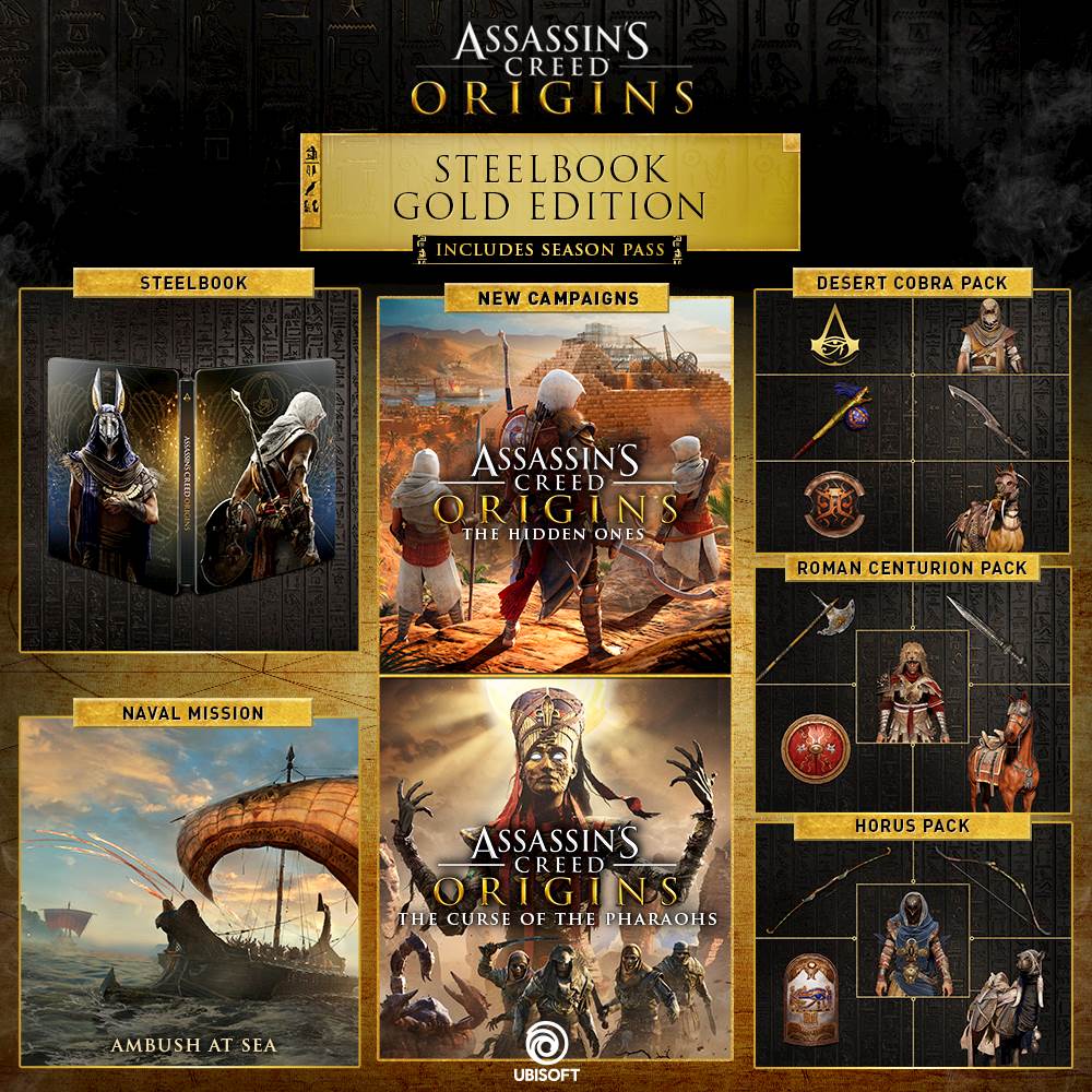 Best Buy Assassin S Creed Origins Gold Steelbook Edition Playstation 4 Ubp