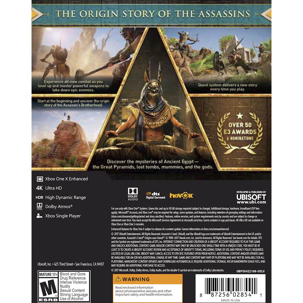 Best Buy: Assassin's Creed Origins Standard Edition PlayStation 4  UBP30512100
