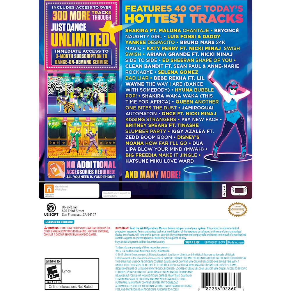 Just Dance 2018 Standard Edition Nintendo Wii U UBP10802112 - Best Buy