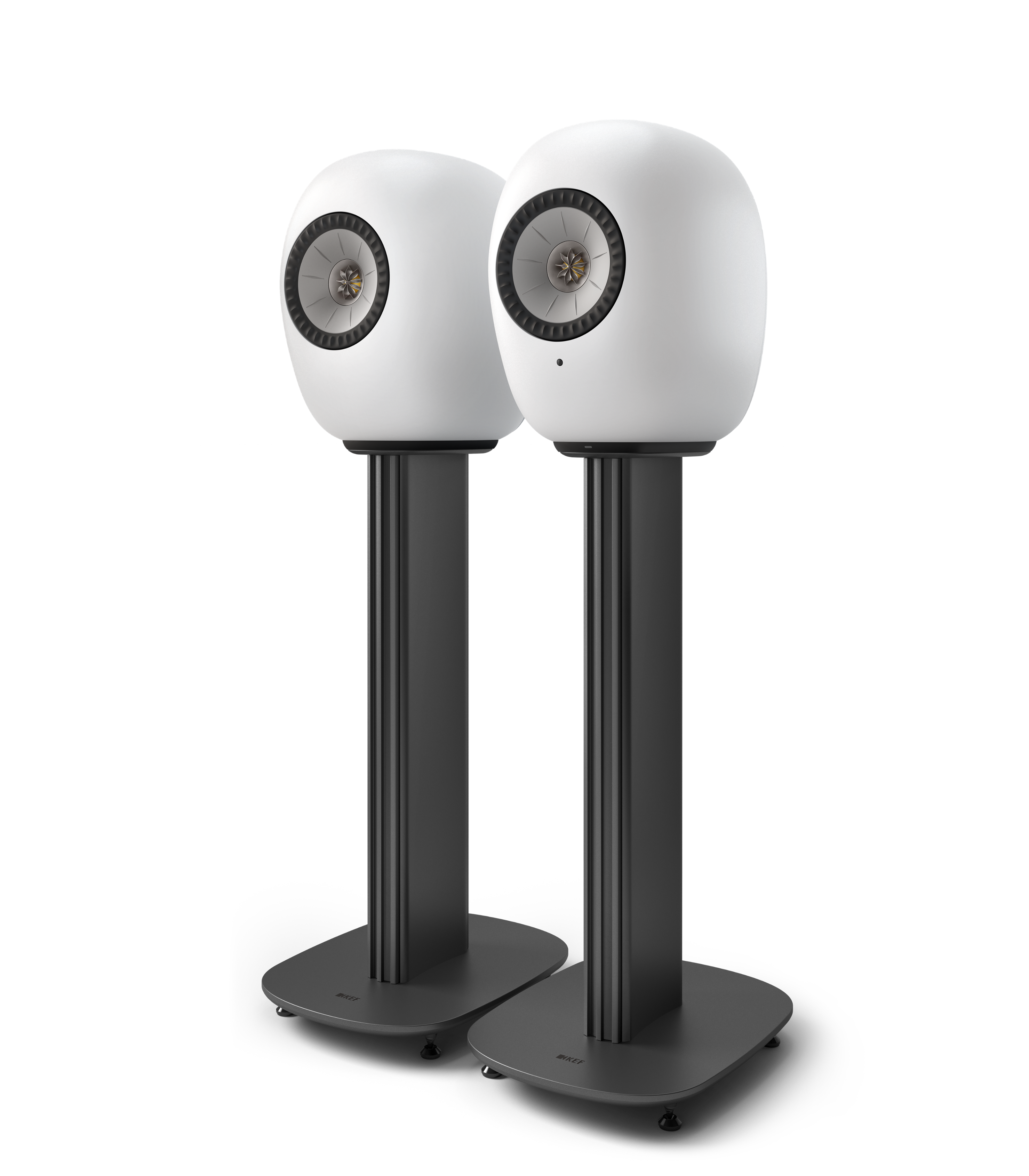Alt View 2. KEF - KEF LS LUXE Wireless HiFi Speakers Mineral White (Pair) - Mineral White.