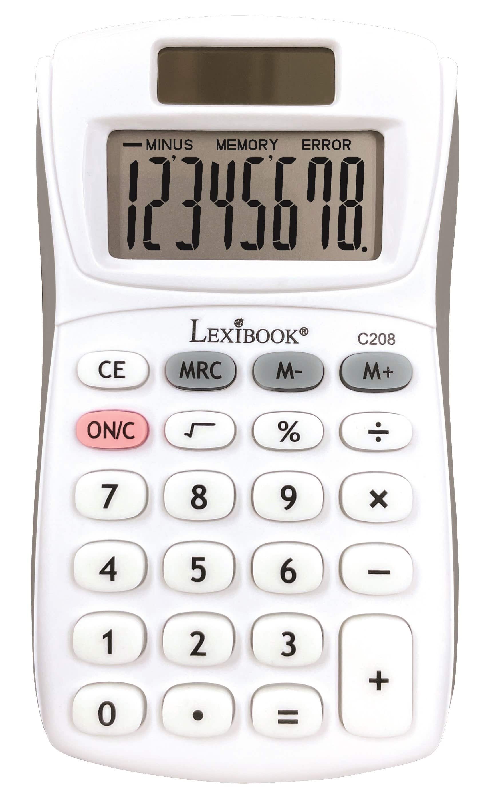 Lexibook - 8-Digit Pocket Calculator with Rubber Finish