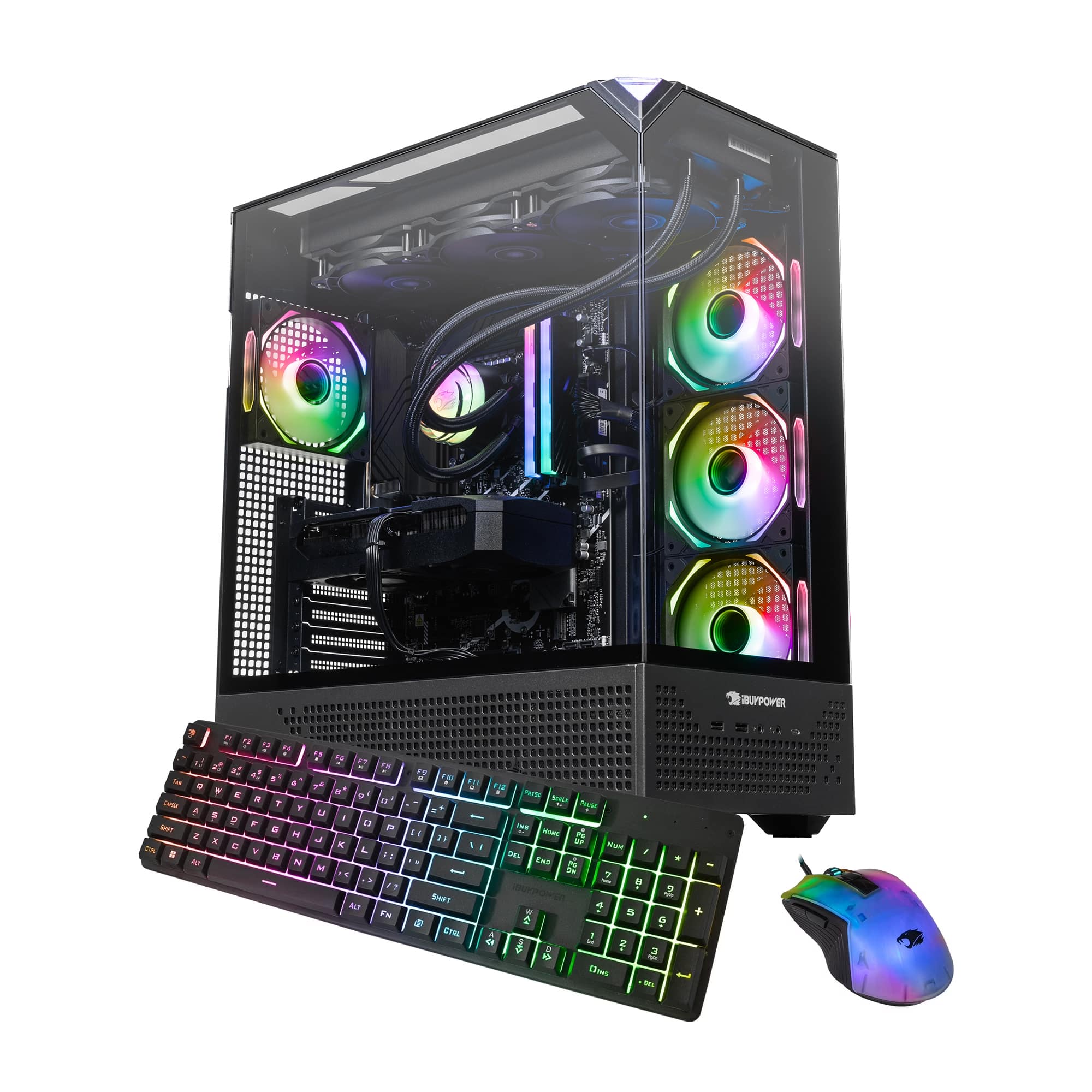 iBUYPOWER - Element Pro Gaming Desktop PC - AMD Ryzen 7 9850X3D, NVIDIA GeForce RTX 5070 12GB, 32GB DDR5 RGB RAM, 2TB SSD_EPBA7N5702 - Black