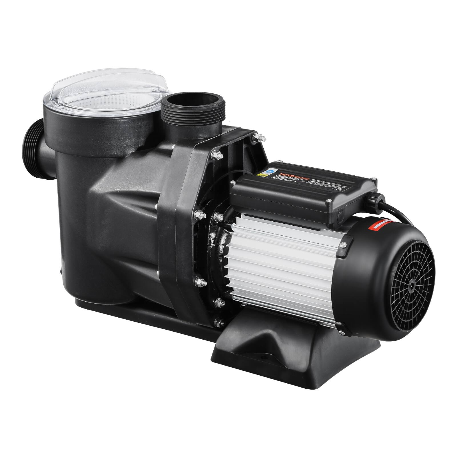 Alt View 5. VEVOR - Above Ground Pool Pump,2.5 HP,148 GPM Max Flow Single Speed Swimming Pool Pump,220V 3450 RPM 62 ft Max Head Lift - black.