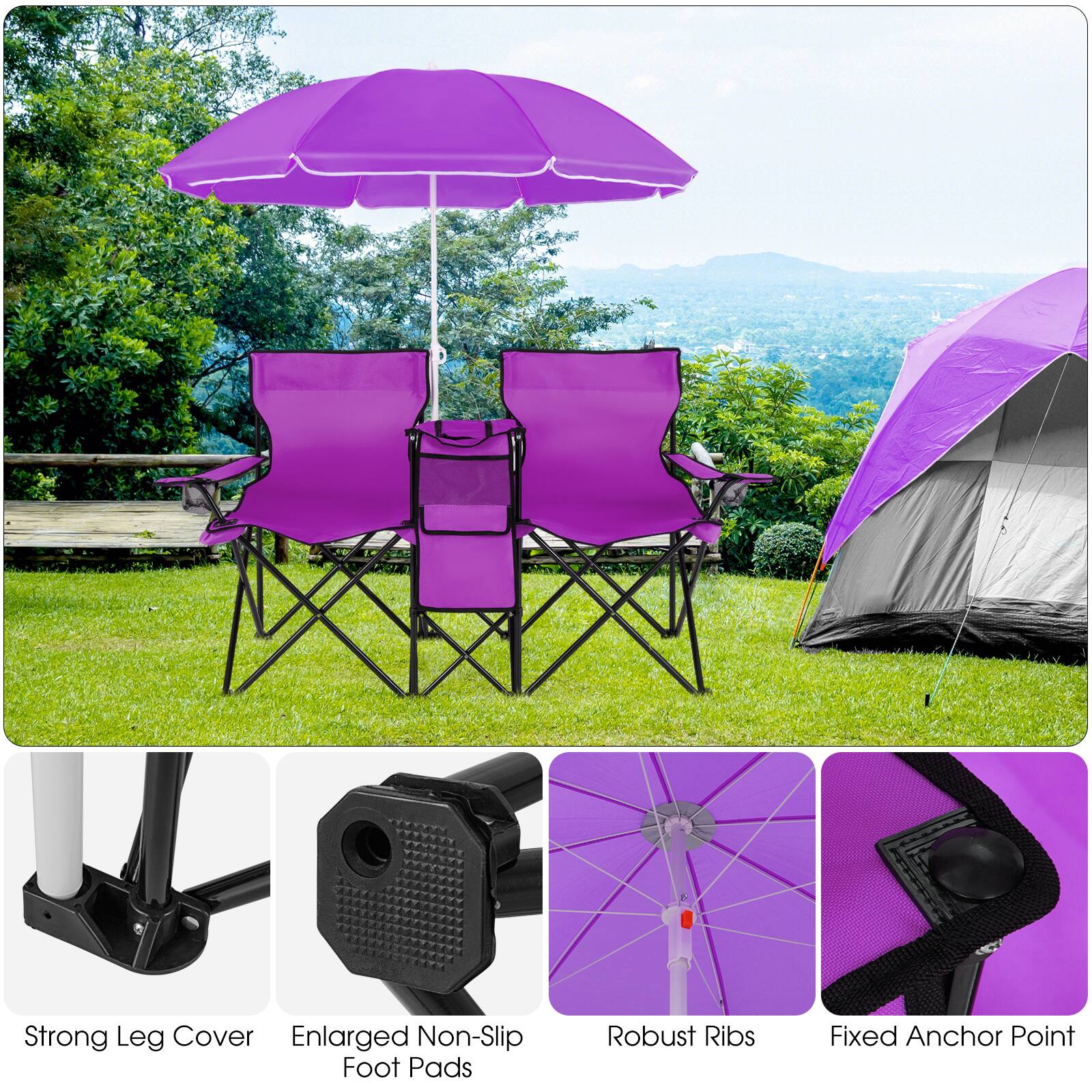 Strong Leg Cover  
Enlarged Non-Slip Foot Pads  
Robust Ribs  
Fixed Anchor Point