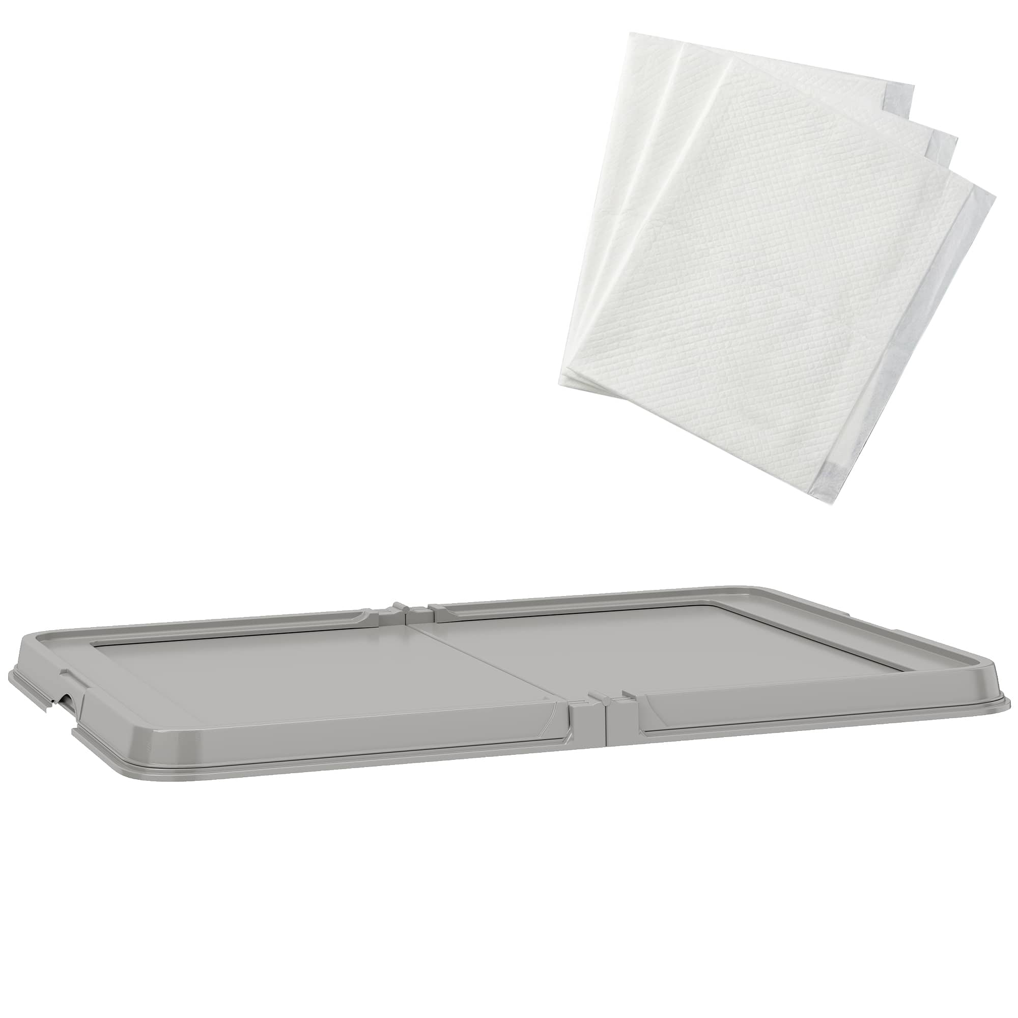 Pawhut - Pad Holder Foldable Dog Litter Box with 3 Disposable Pads - Gray price history on PriceWatchPro
