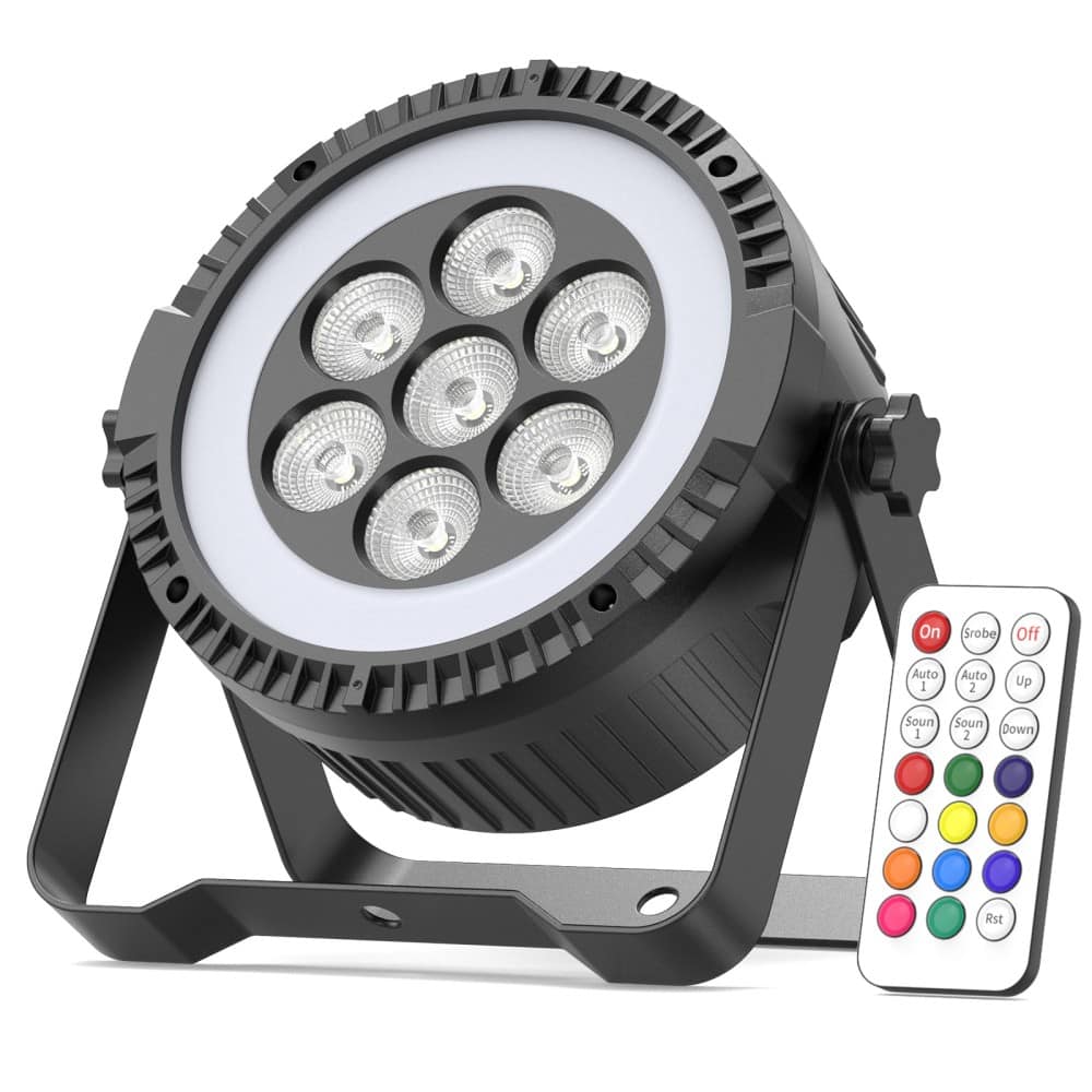 UKing - 7PCS Strip with Light Par Light Stage Light DJ Light with Remote control for Disco Dance Hall Party Bar Performance