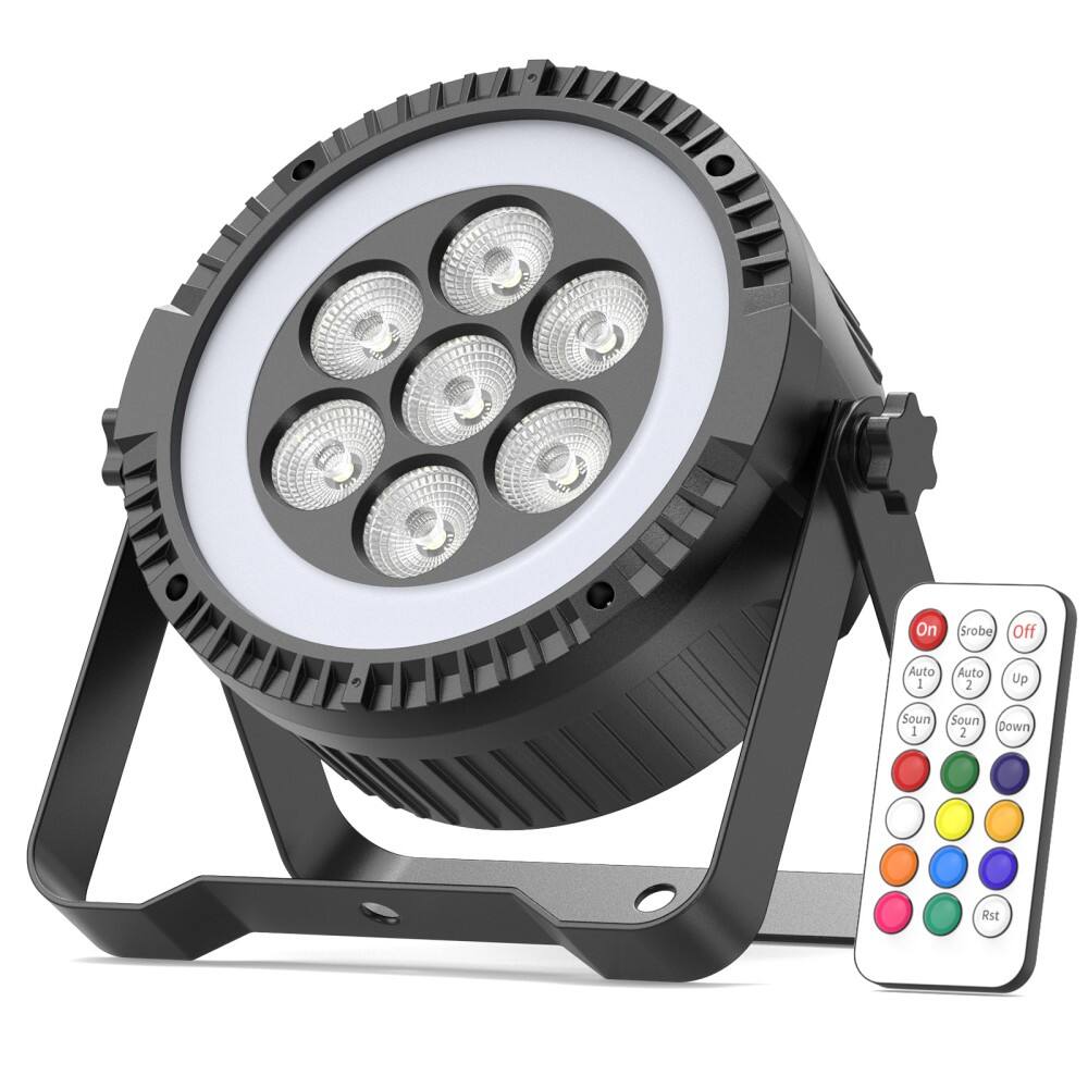 UKing - 7PCS Strip with Light Par Light Stage Light DJ Light with Remote control for Disco Dance Hall Party Bar Performance
