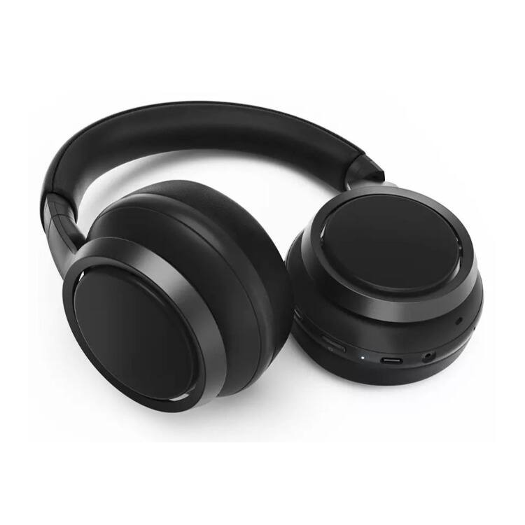 Angle. Philips - Philips H9505BK Over Ear Wireless Headphones Bundle - Black.