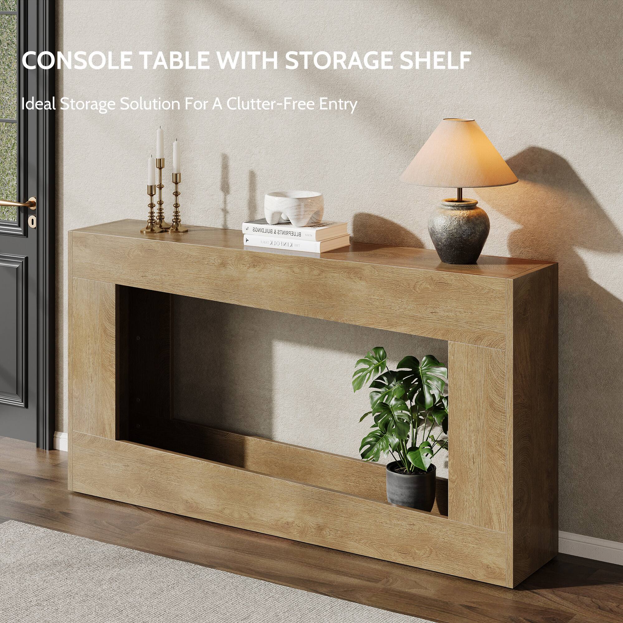 CONSOLE TABLE WITH STORAGE SHELF  
Ideal Storage Solution For A Clutter-Free Entry