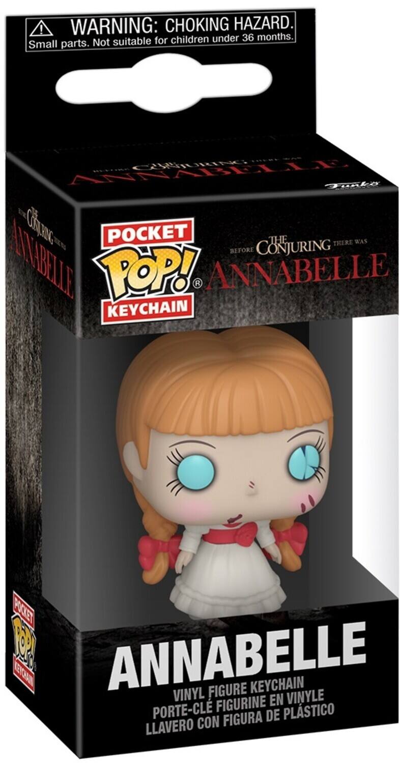 **WARNING: CHOKING HAZARD.**  
Small parts. Not suitable for children under 36 months.

**POCKET POP! KEYCHAIN**  
**ANNABELLE**  
**THE CONJURING THERE WAS BEFORE**

**ANNABELLE**  
VINYL FIGURE KEYCHAIN  
PORTE-CLÉ FIGURINE EN VINYLE  
LLAVERO CON FIGURA DE PLÁSTICO