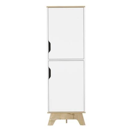 Front. TOV Furniture - British 2-Door Modern Engineered Wood Single Pantry - White.
